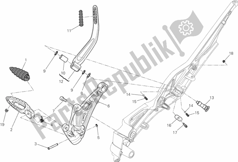 Tutte le parti per il Poggiapiedi, Giusto del Ducati Diavel FL AUS 1200 2017